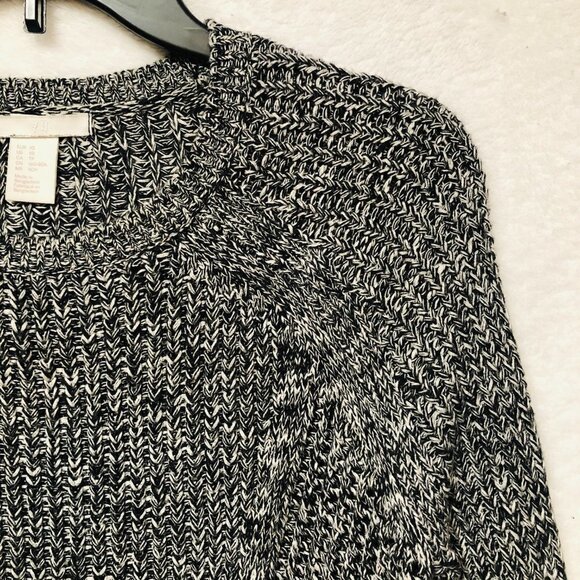 H&M Black & White Knit Long Sleeve Crewneck Sweater Size XS - Picture 4 of 9